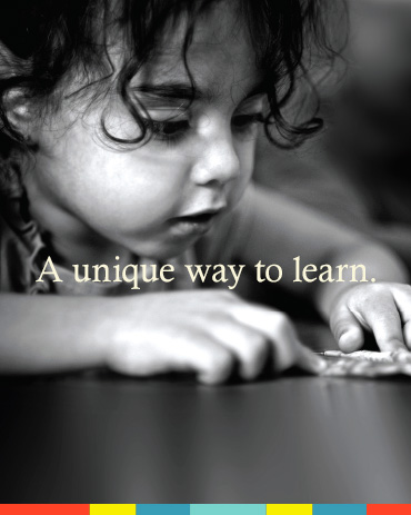 Little girl engaged in Montessori activity