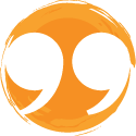 Quote marks on orange background