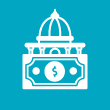 Icon of a Federal building and dollar bill