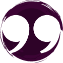 Quote marks on purple background