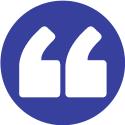 quote marks on a blue background