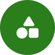 Triangle, circle, square icon
