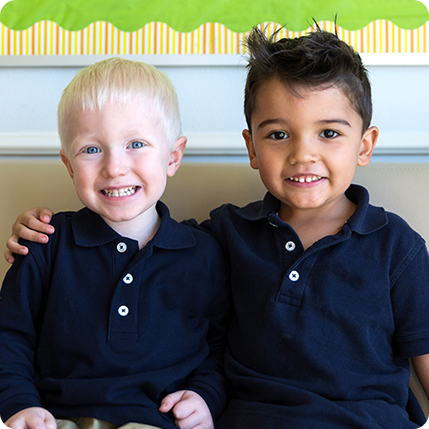 Two boys posing