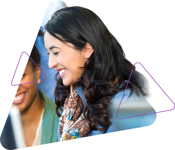 Two women smiling