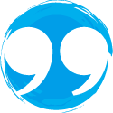 Quote marks on blue background