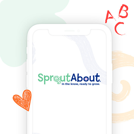 SproutAbout logo on smartphone
