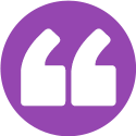 Quote marks on a purple background