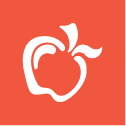 Apple icon on red background