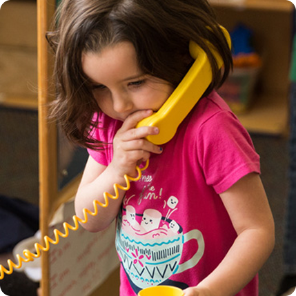 Girl on pretend phone