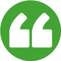 Quote marks on a green background