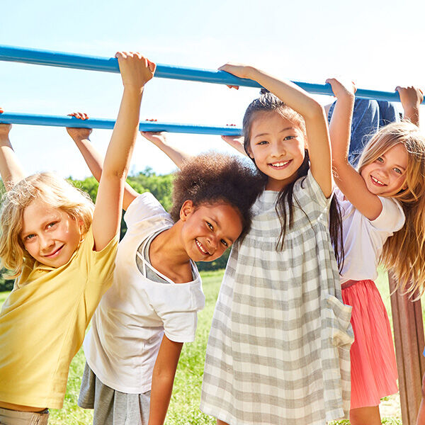 Group of kids cheering
