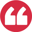 quote marks on a red background